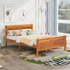 Lit plateforme en bois avec tête et pied de lit - Full Queen Twin