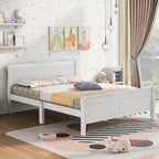 Lit plateforme en bois avec tête et pied de lit - Full Queen Twin