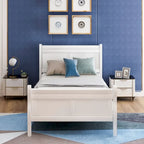 Lit plateforme en bois avec tête et pied de lit - Full Queen Twin