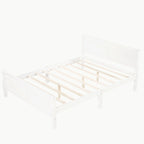 Lit plateforme en bois avec tête et pied de lit - Full Queen Twin