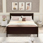 Lit plateforme en bois avec tête et pied de lit - Full Queen Twin