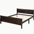 Lit plateforme en bois avec tête et pied de lit - Full Queen Twin