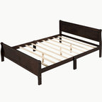 Lit plateforme en bois avec tête et pied de lit - Full Queen Twin