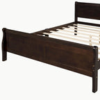 Lit plateforme en bois avec tête et pied de lit - Full Queen Twin