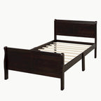 Lit plateforme en bois avec tête et pied de lit - Full Queen Twin