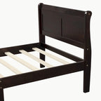 Lit plateforme en bois avec tête et pied de lit - Full Queen Twin