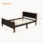 Lit plateforme en bois avec tête et pied de lit - Full Queen Twin