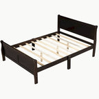 Lit plateforme en bois avec tête et pied de lit - Full Queen Twin