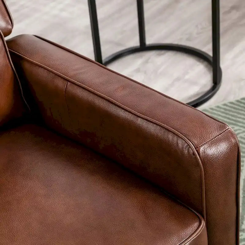 Pushback Recliner Chair, Fabric Armchair Push Back Recliner with Rivet Decoration, Single Sofa Accent Chair