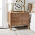 Contemporary Three Drawer Nightstand with Chic Hardware - 30Wx19Dx28H