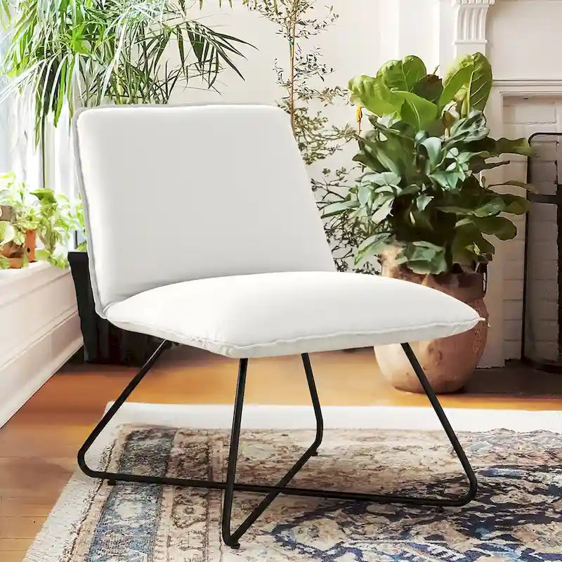 Mid Century Faux Leather Accent Chair With Adjustable Backrest - 31.5 H X 22.2 W X 23.6 D
