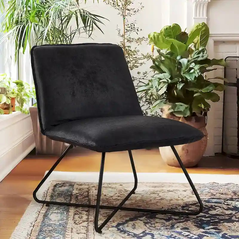 Mid Century Faux Leather Accent Chair With Adjustable Backrest - 31.5 H X 22.2 W X 23.6 D