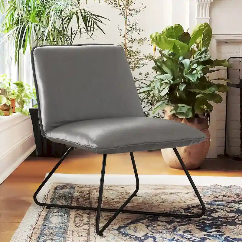 Mid Century Faux Leather Accent Chair With Adjustable Backrest - 31.5 H X 22.2 W X 23.6 D