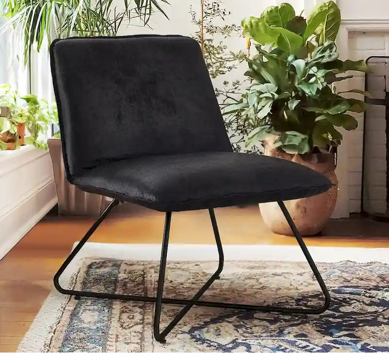 LUE BONA Mid Century Faux Leather Accent Chair With Adjustable Backrest - 31.5 H X 22.2 W X 23.6 D