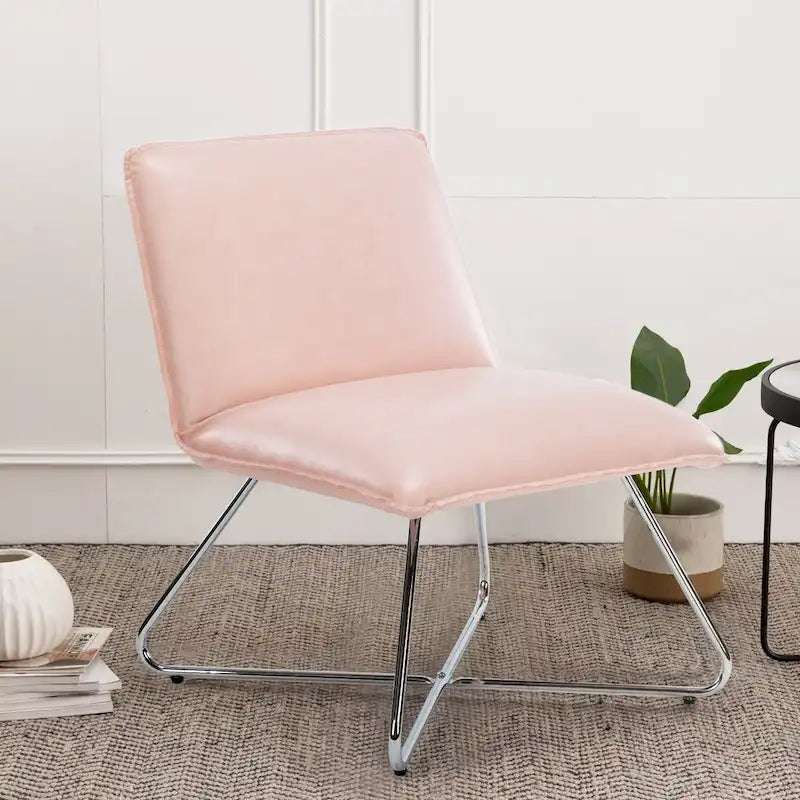 Mid Century Faux Leather Accent Chair With Adjustable Backrest - 31.5 H X 22.2 W X 23.6 D
