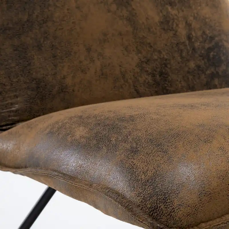 Mid Century Faux Leather Accent Chair With Adjustable Backrest - 31.5 H X 22.2 W X 23.6 D