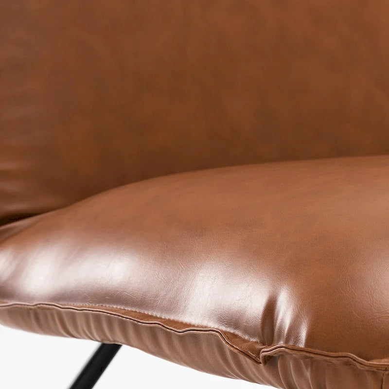 Mid Century Faux Leather Accent Chair With Adjustable Backrest - 31.5 H X 22.2 W X 23.6 D