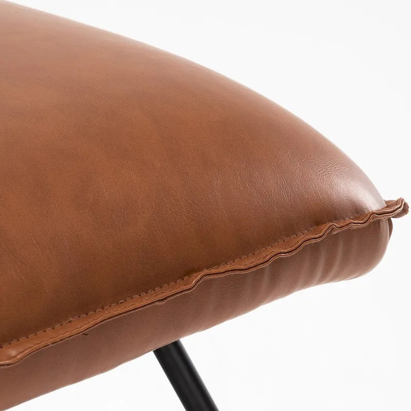 Mid Century Faux Leather Accent Chair With Adjustable Backrest - 31.5 H X 22.2 W X 23.6 D