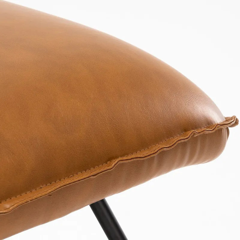 Mid Century Faux Leather Accent Chair With Adjustable Backrest - 31.5 H X 22.2 W X 23.6 D