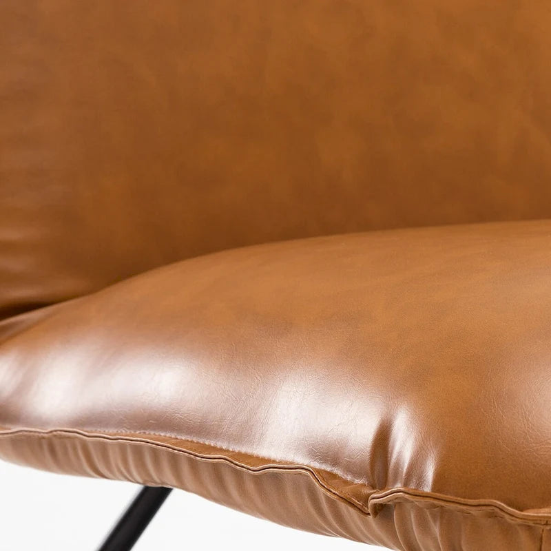 Mid Century Faux Leather Accent Chair With Adjustable Backrest - 31.5 H X 22.2 W X 23.6 D