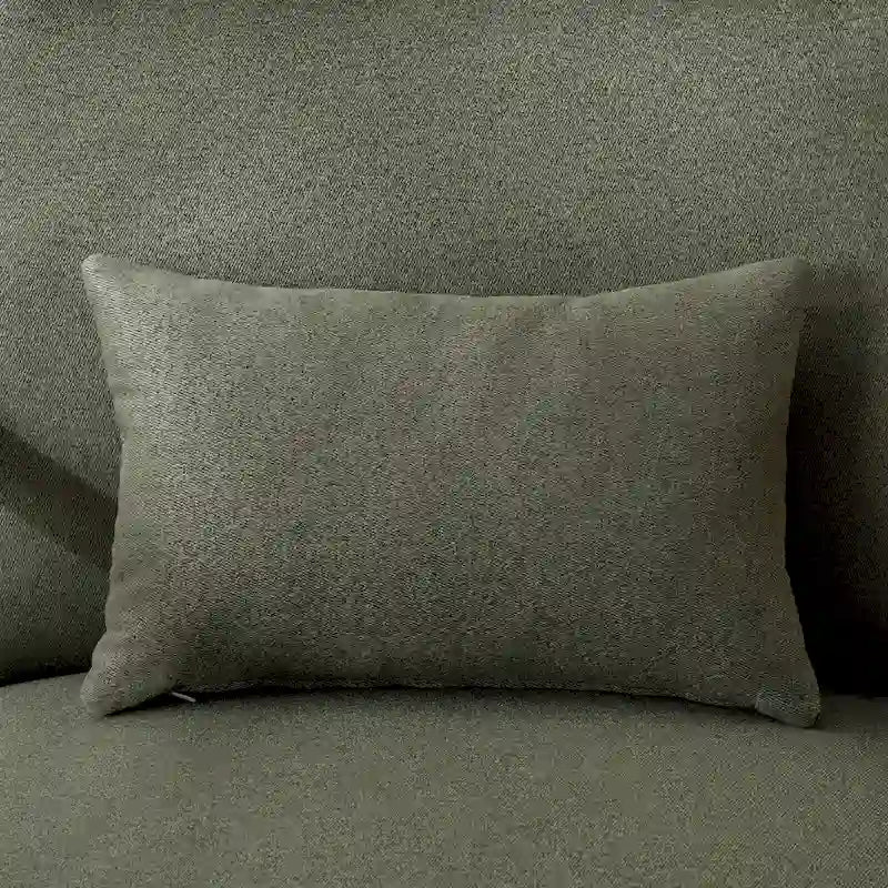 Upholstered Linen Blend Accent Chair with Wooden Legs and One Pillow