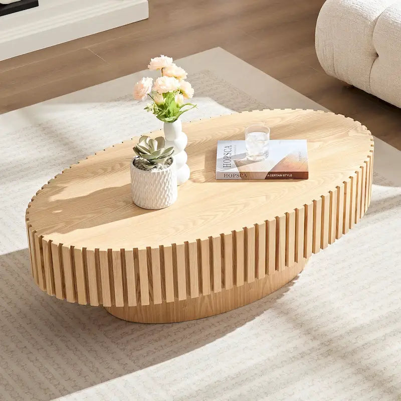 Modern Handcraft Drum Coffee Table