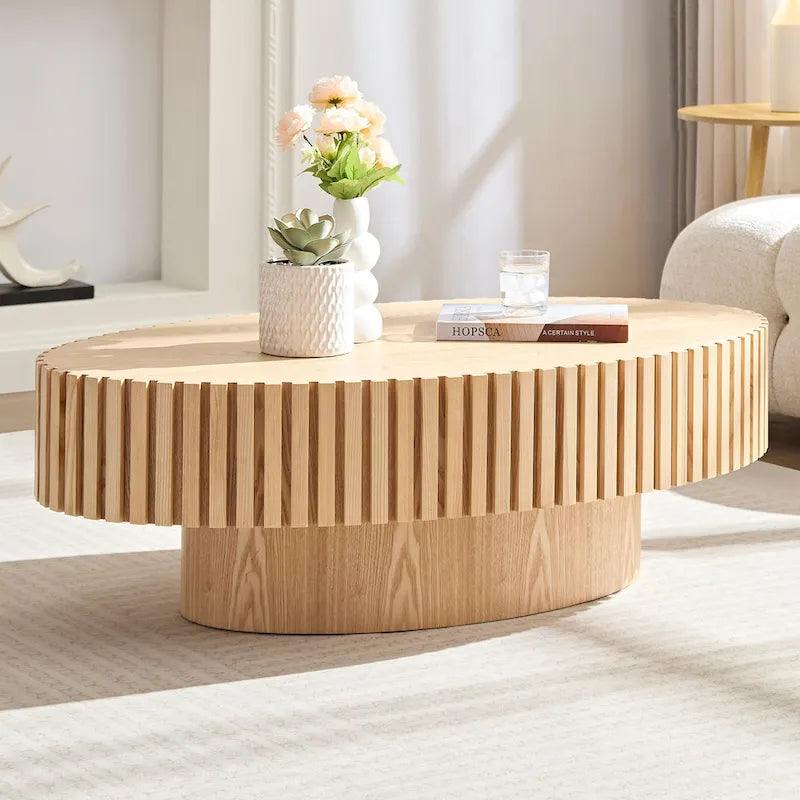 Modern Handcraft Drum Coffee Table