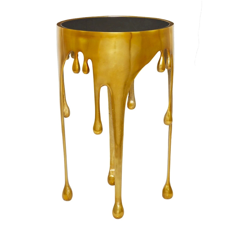 Artistic 16 Wide Metallic Drip Metal Accent Table - 16 x 25