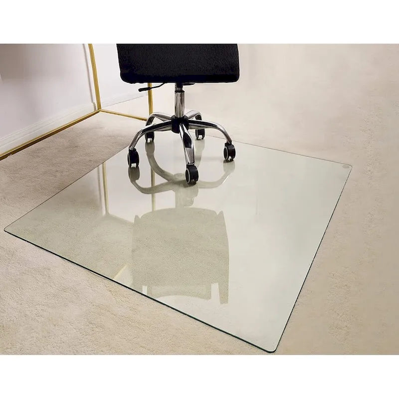 Office Chair Mat 46 x 36 with Tempered Glass for Hard Floor Protection