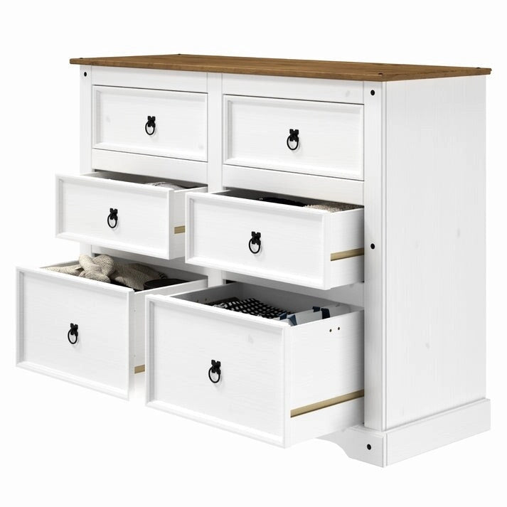 Wood Dresser 3+3 Drawers Chest